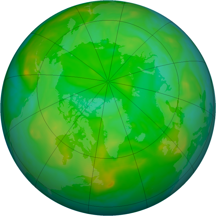 Arctic ozone map for 09 July 2007